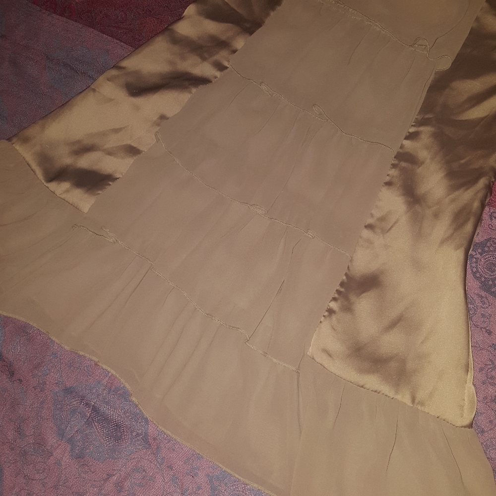 2/$35 Fairy Cute Vintage Silver grey Satin Ruffle Tank Dress - Picture 10 of 10
